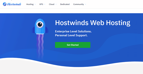 HostWinds homepage