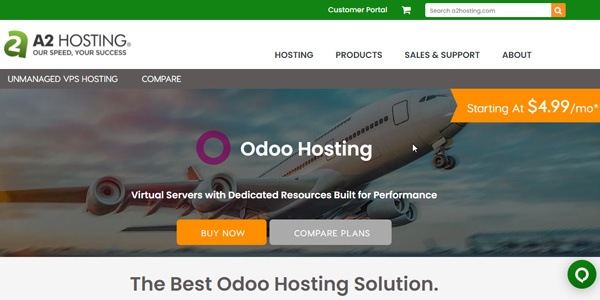 A2Hosting Odoo hosting VPS