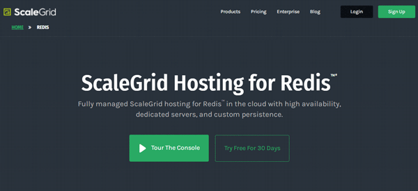 scalegrid web hosting for redis