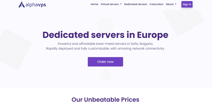 AlphaVPS European Dedicated Servers
