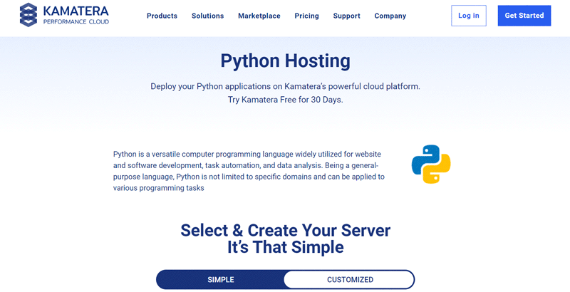 Kamatera Python Cloud Hosting