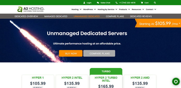 a2hosting unmanaged 1gbps dedicated servers