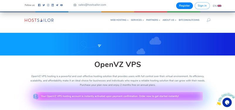 HostSailor Cheap OpenVZ Yearly VPS