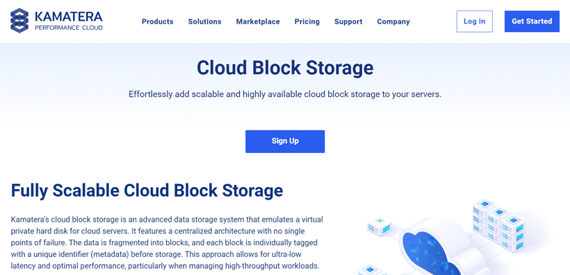 Kamatera block storage
