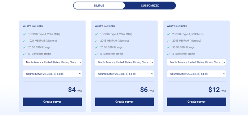 Kamatera VPS plans pricing